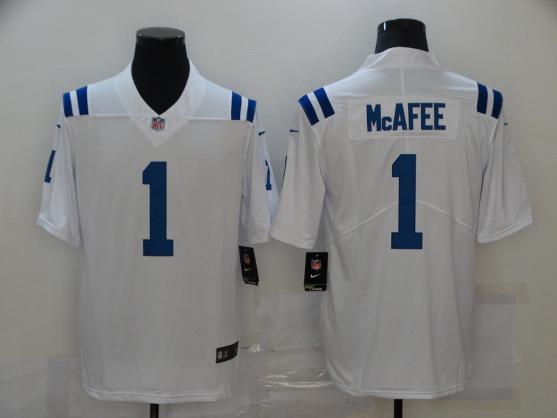 Men's Indianapolis Colts Pat McAfee #1 White Jersey